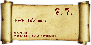 Hoff Tímea névjegykártya